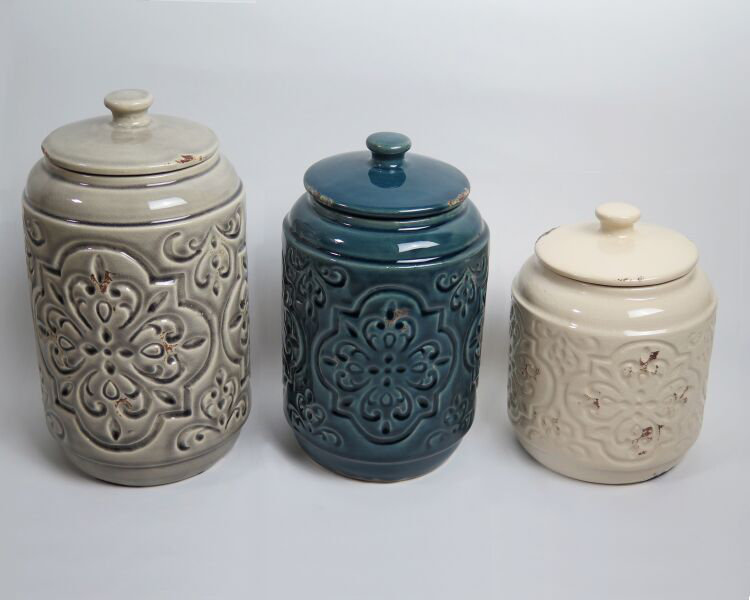 DrewDeRoseDesigns Rustic Quilted 3 Piece Kitchen Canister Set ... DrewDeRoseDesigns Rustic Quilted 3 Piece Kitchen Canister Set ...
